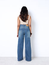 Zuya Wide Leg Stretch Denim Jeans - 5 Pockets / Effortless Edge & Elevated Comfort / White Stone Blue - MY2058-STONE-W-TINT-A